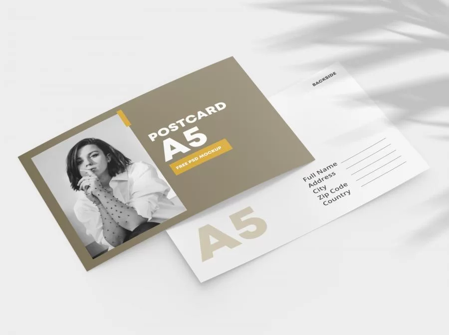 Double Sided Postcard Free Mockup (PSD)