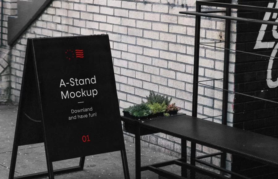 Free A-Stand Mockup Template
