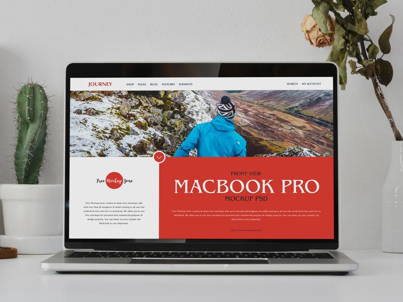 Free Front View MacBook Pro Mockup