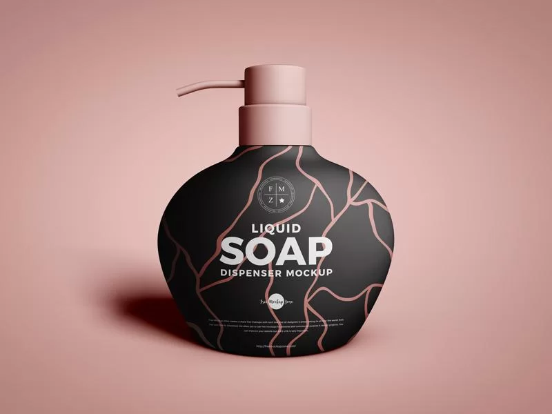 Free Liquid Soap Dispenser Mockup (PSD)