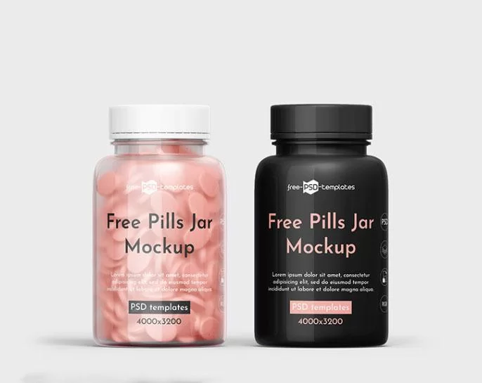 Free Pills Jar Mockup (PSD)