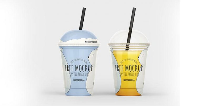 Download Free Plastic Juice Cup Mockup Template - FreeMockup
