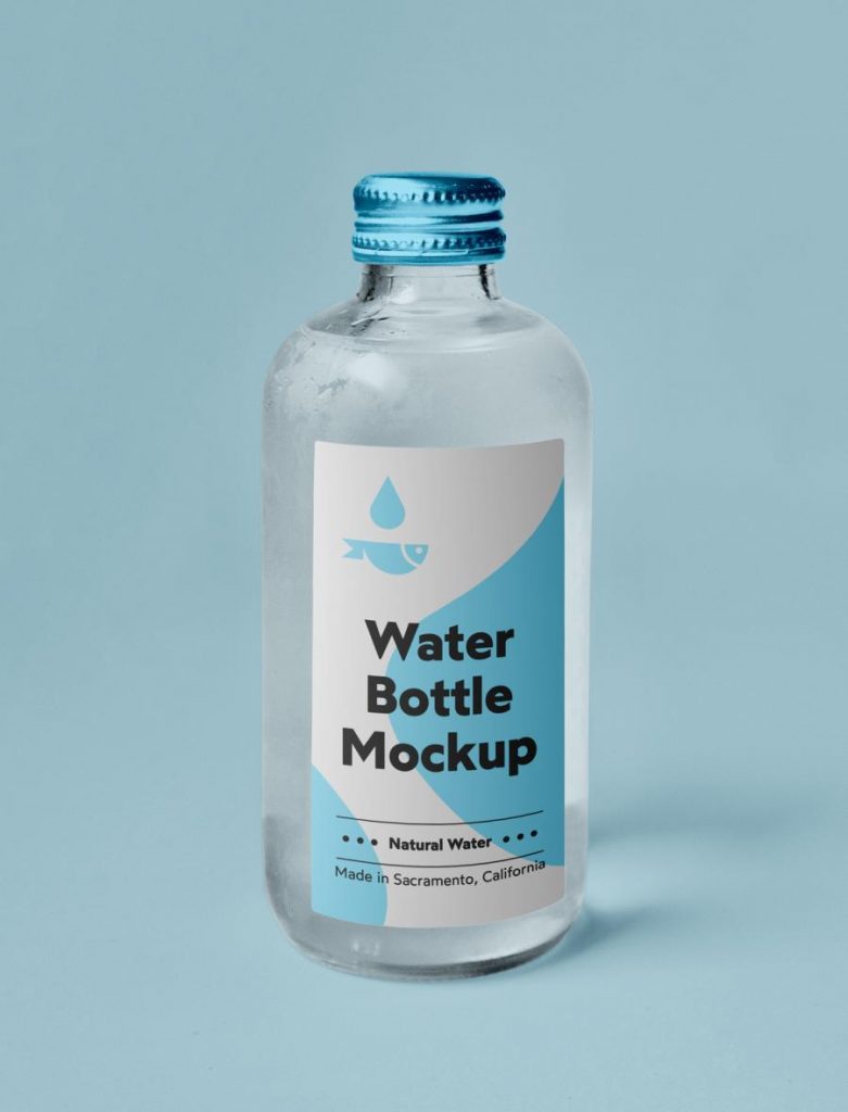 Download Free Small Glass Water Bottle Mockup - FreeMockup