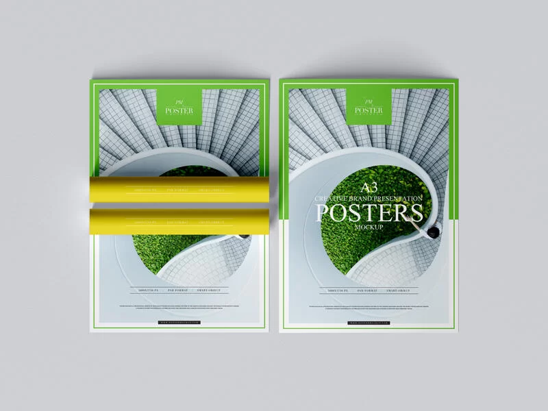 A3 Creative Brand Presentation Poster Mockup