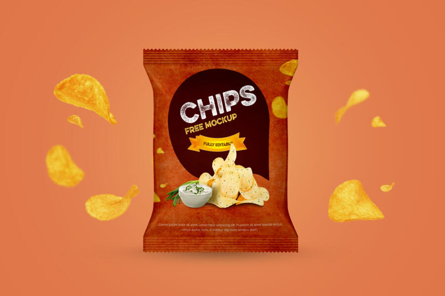 Chips Packet Free Mockup (PSD)