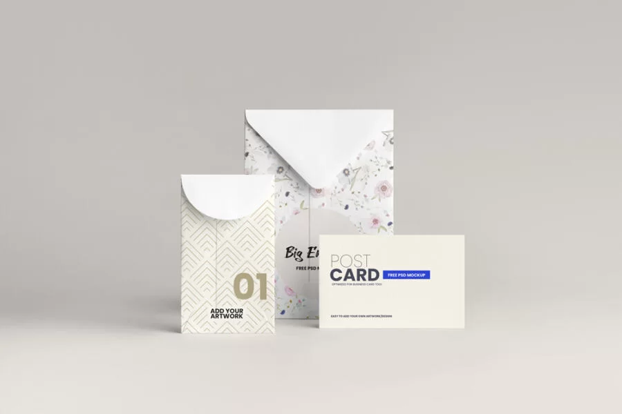 Envelope Stationery Free Mockup (PSD)
