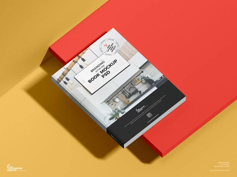 Free Branding Letter Size Book Mockup