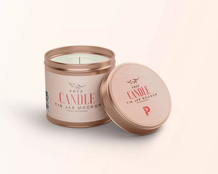 Free Candle Tin Jar Mockup (PSD)