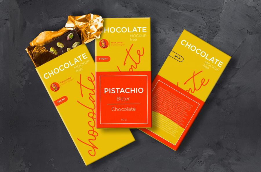 Free Chocolate Packaging Mockup (PSD)