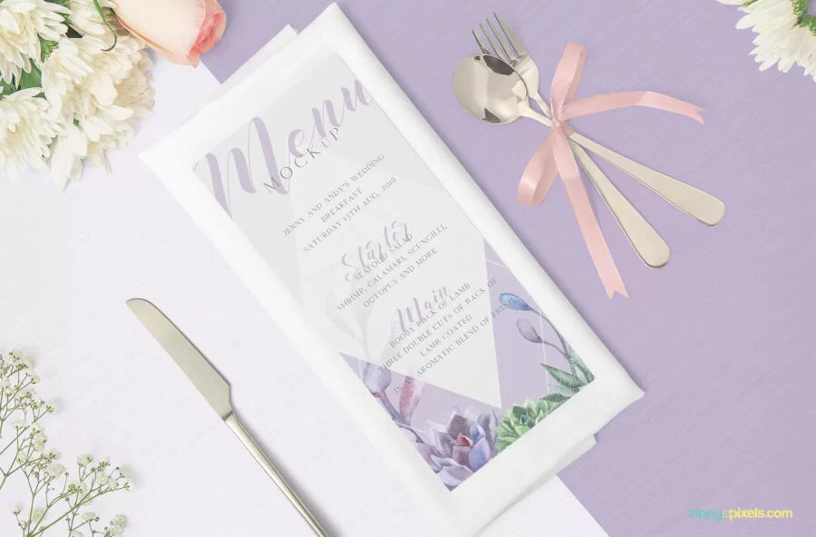 Free Elegant Restaurant Menu Mockup