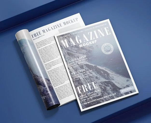 Free Magazine Set Mockup (PSD)