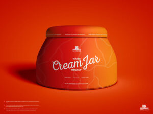 Free Matte Cream Jar Mockup (PSD)