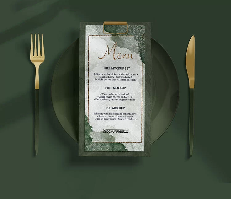 Free Menu Set Mockup (PSD)