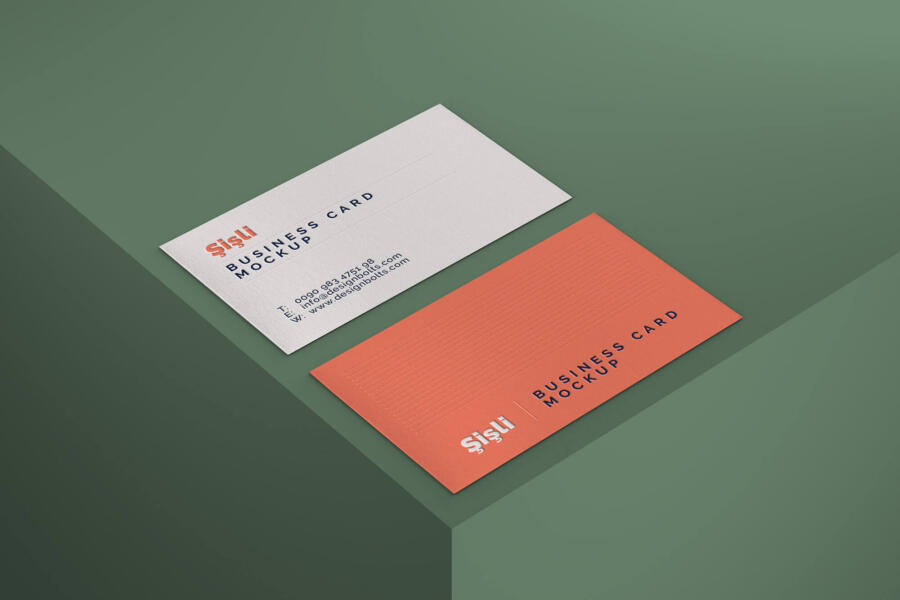 Free Simple Photorealistic Business Card Mockup