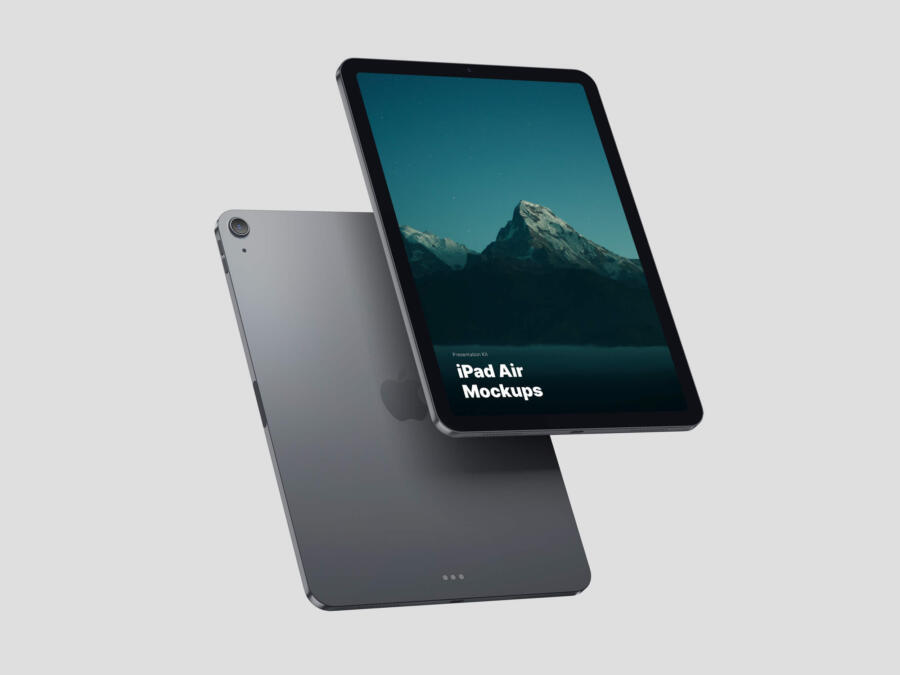 Free Space Gray iPad Air Mockups