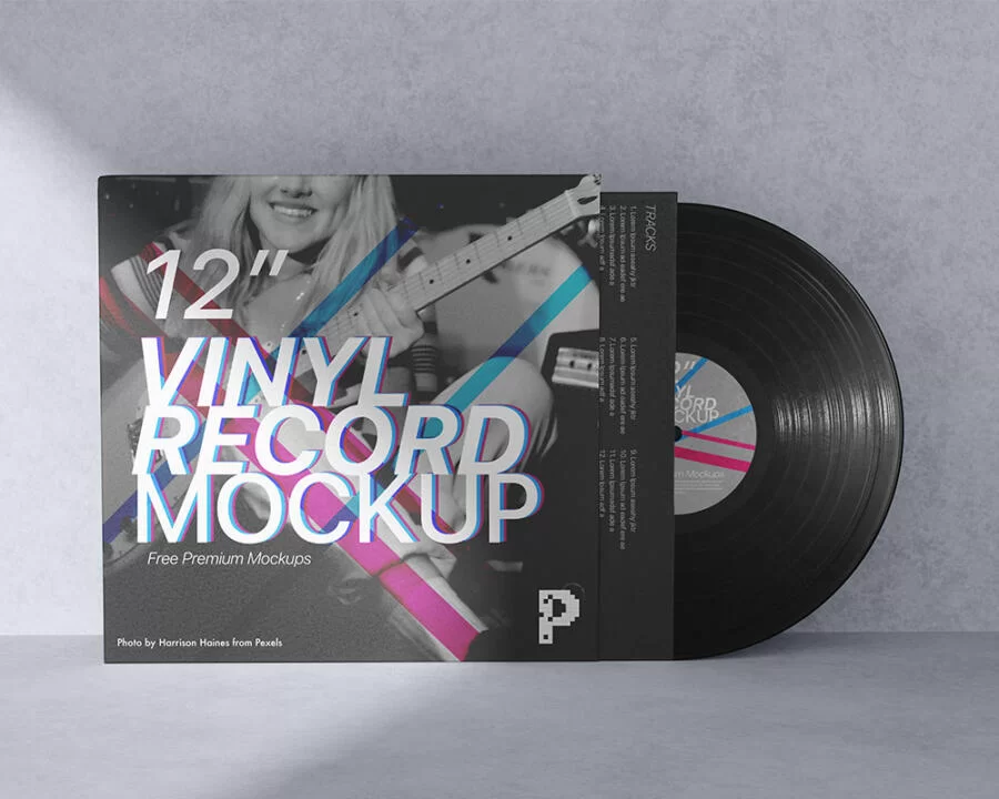 Free Vinyl Record Mockup