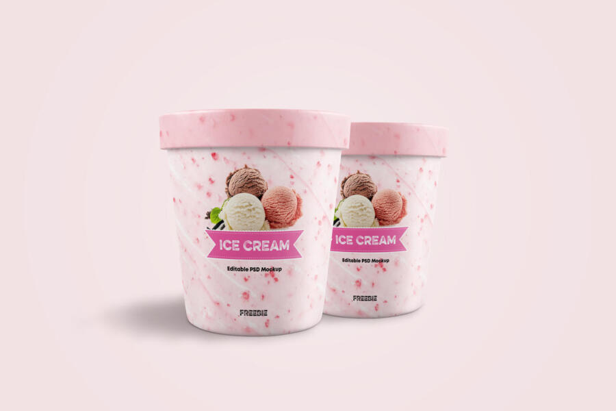 Ice Cream Jar Free Mockup (PSD)