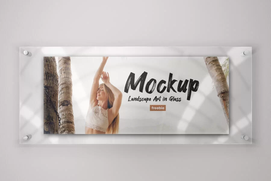 Landscape Art in Glass Free Mockup