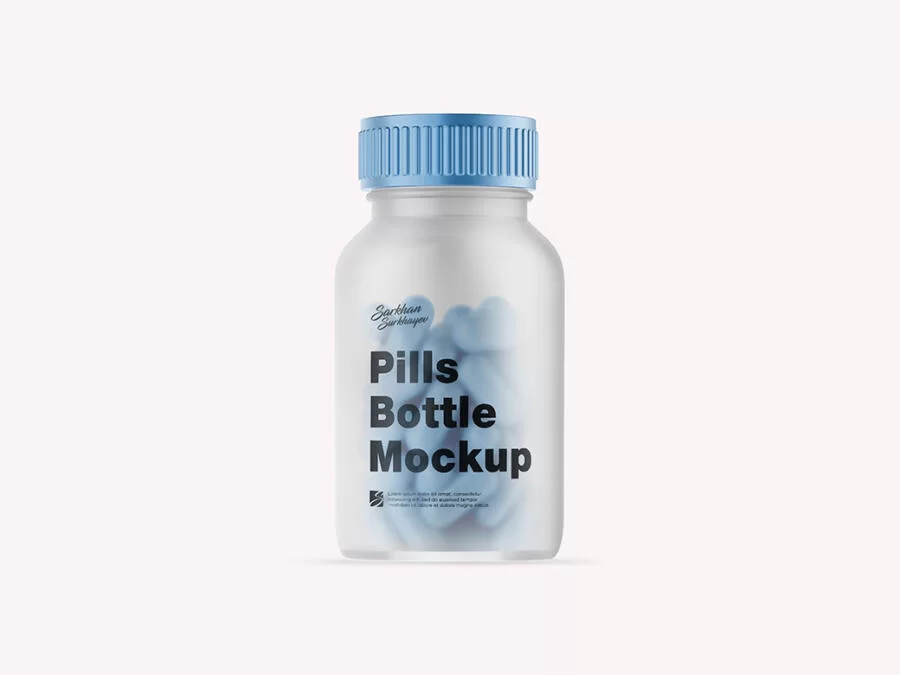Pill Bottle Free Mockup (PSD)