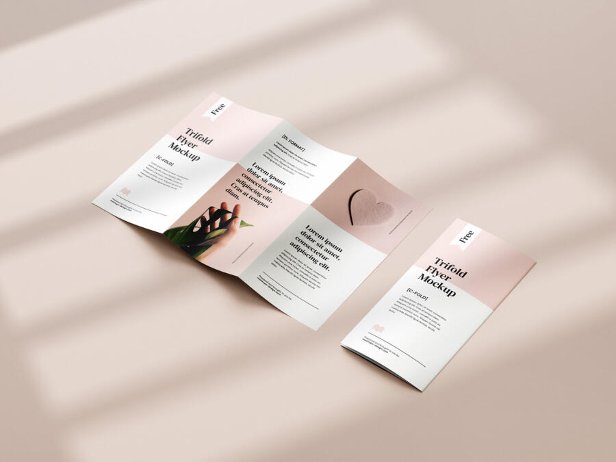 Tri-Fold DL Flyer Free Mockup (PSD)