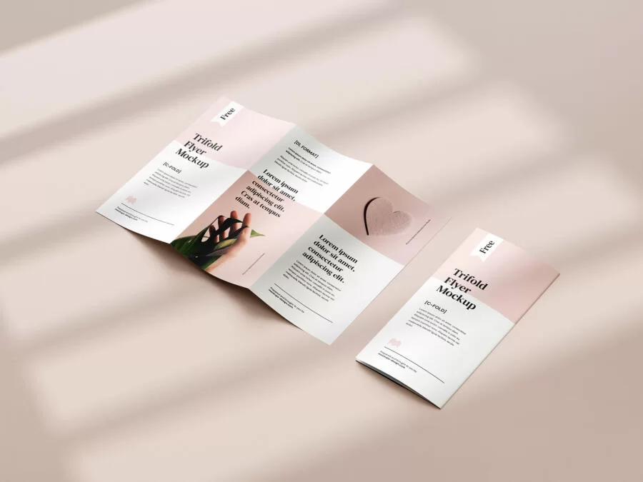 Tri-Fold DL Flyer Free Mockup (PSD)