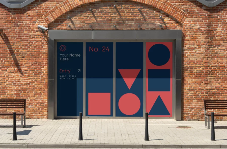 Window Sign Free Mockup (PSD)