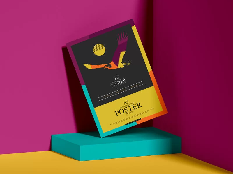 Brand Identity A3 Paper Poster Free Mockup