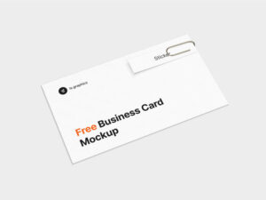 Business Card With Sticker Free Mockup