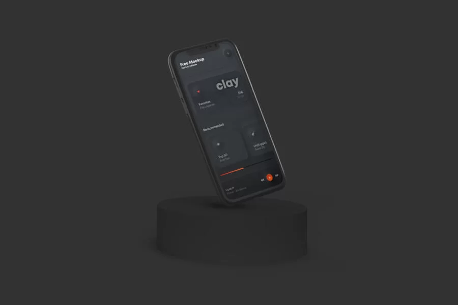 Clay Phone Scene Free Mockup (PSD)