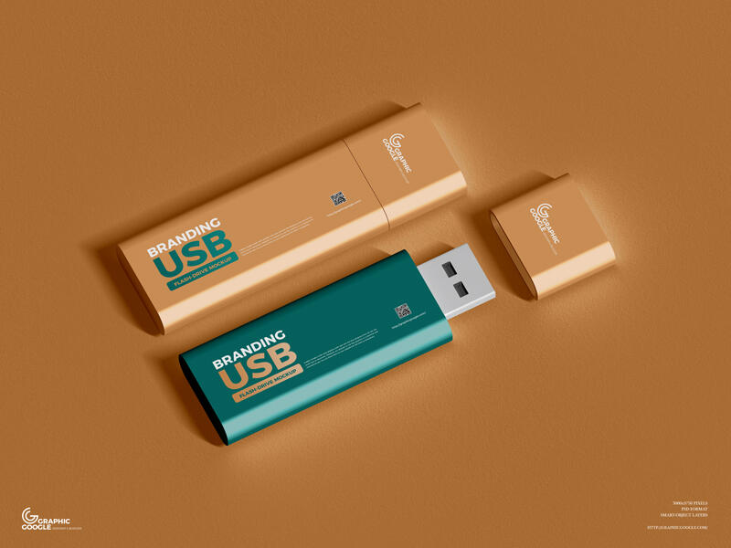 Free Branding USB Flash Drive Mockup