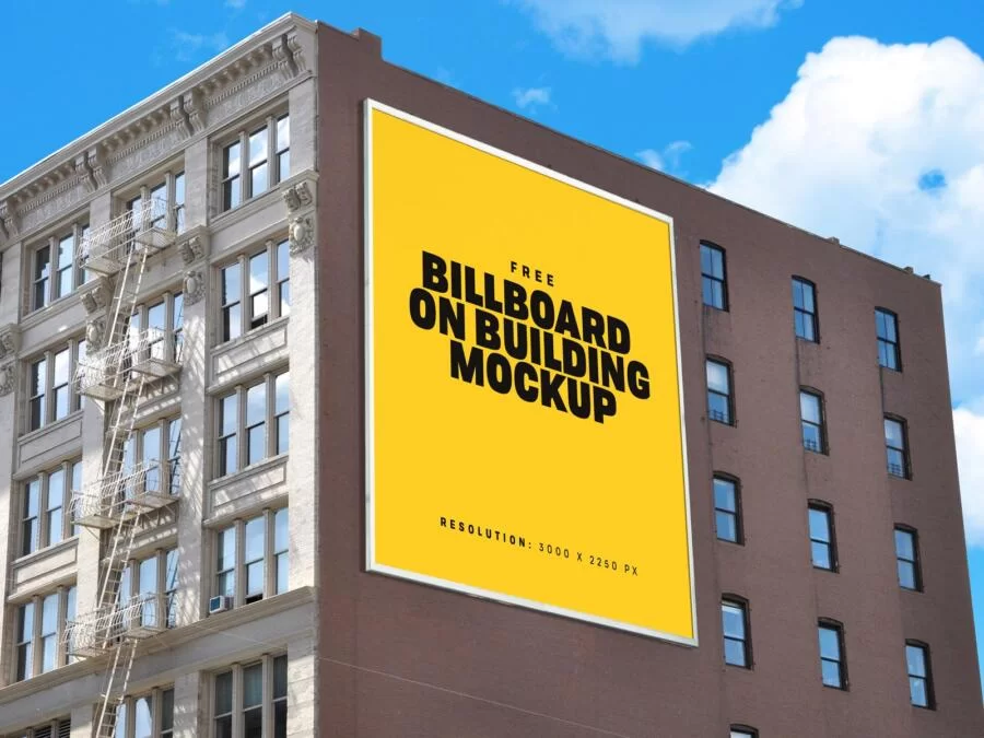 Free Building Billboard Mockup (PSD)