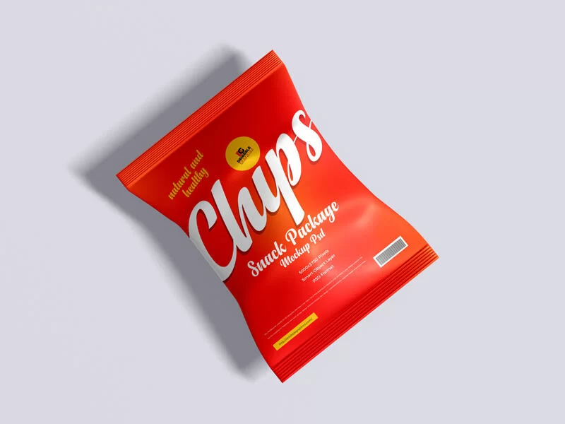 Free Chips Snack Package Mockup (PSD)