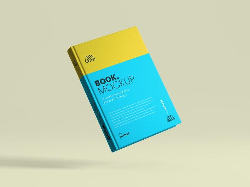 Free Flying Book Cover Mockup (PSD)
