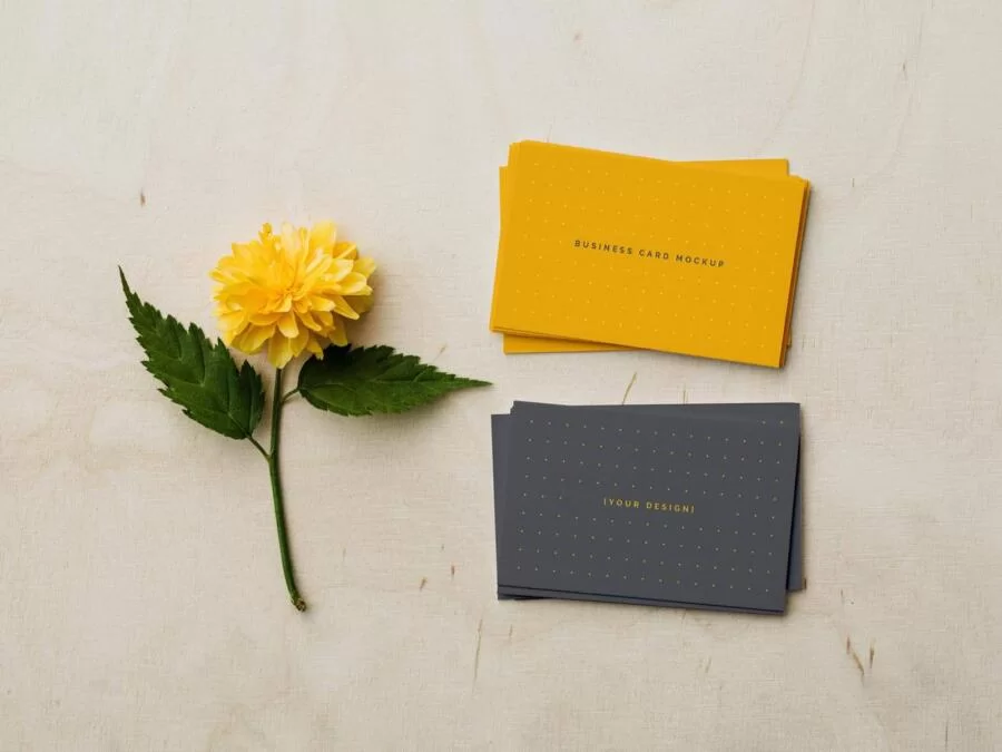 Free Front & Back Business Card Mockup