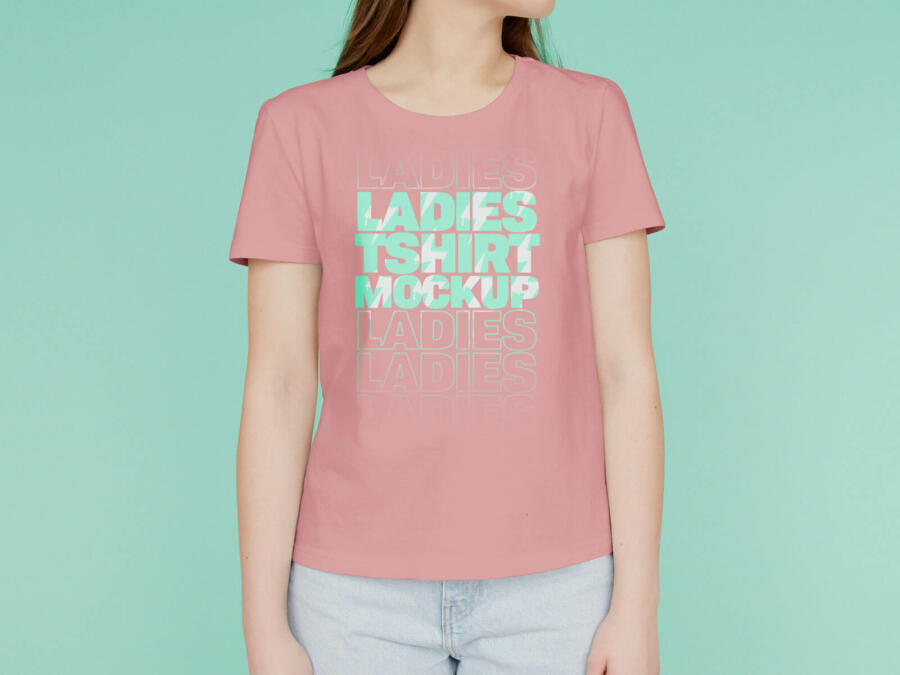 Free Ladies T-Shirt Mockup (PSD)