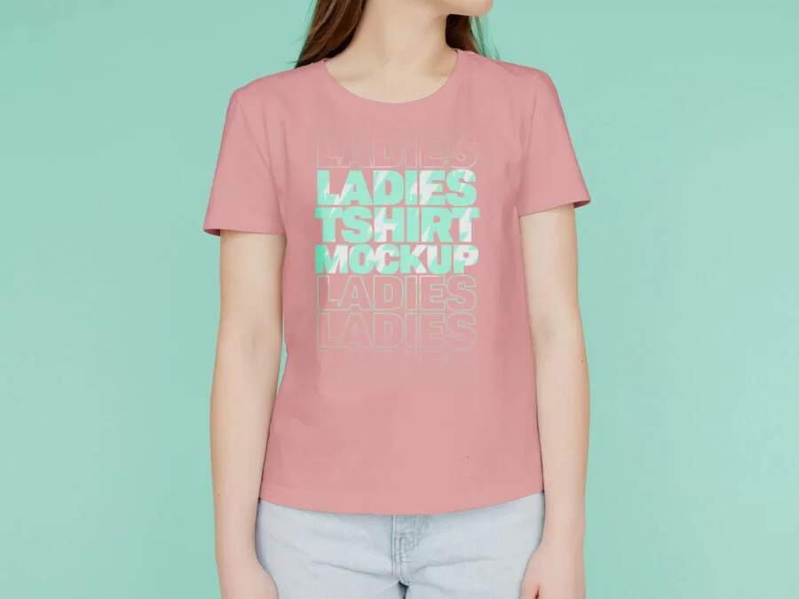 Free Ladies T-Shirt Mockup (PSD)
