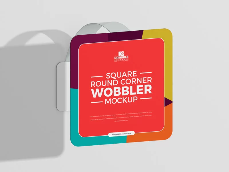 Free Square Round Corner Wobbler Mockup