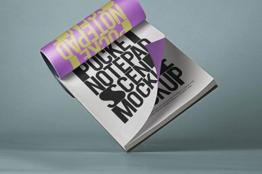 Pocket Notepad Free Mockup Scene