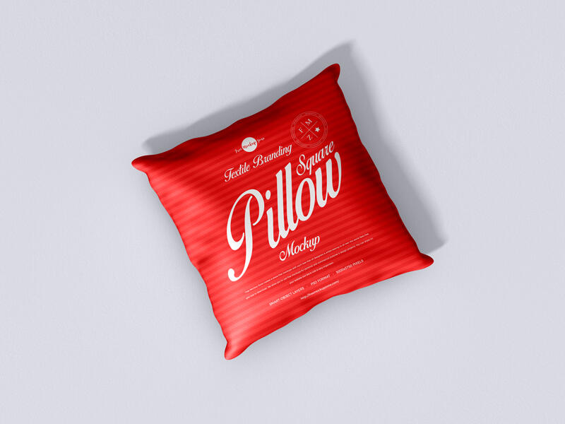 Download Textile Branding Square Pillow Free Mockup - FreeMockup