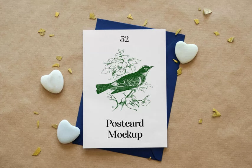 Thank You Card with Envelope Free Mockup