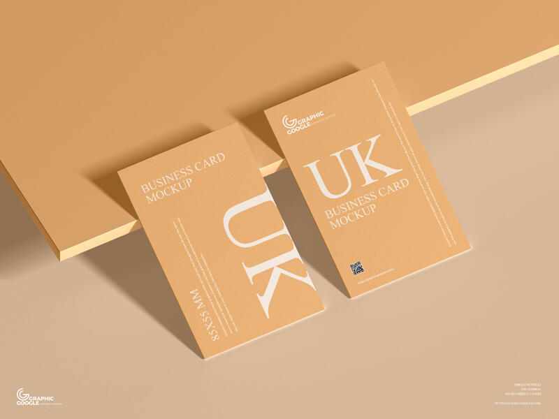 UK 85×55 mm Size Business Card Free Mockup