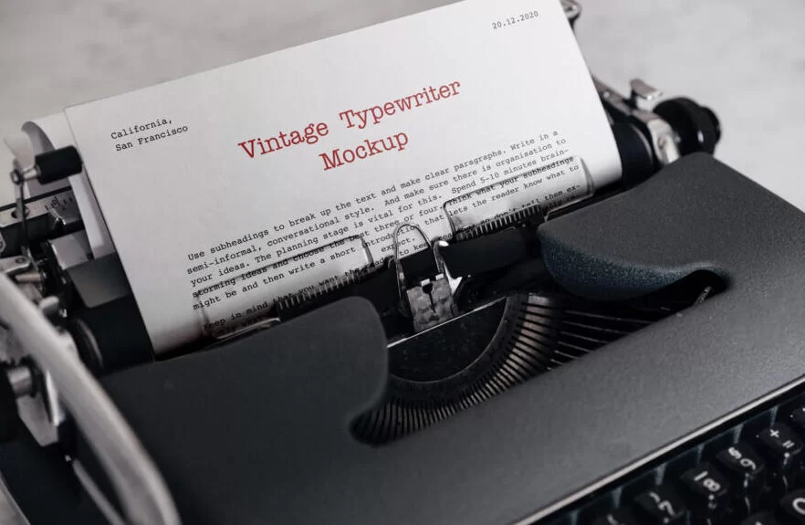 Vintage Typewriter Free Mockup (PSD)