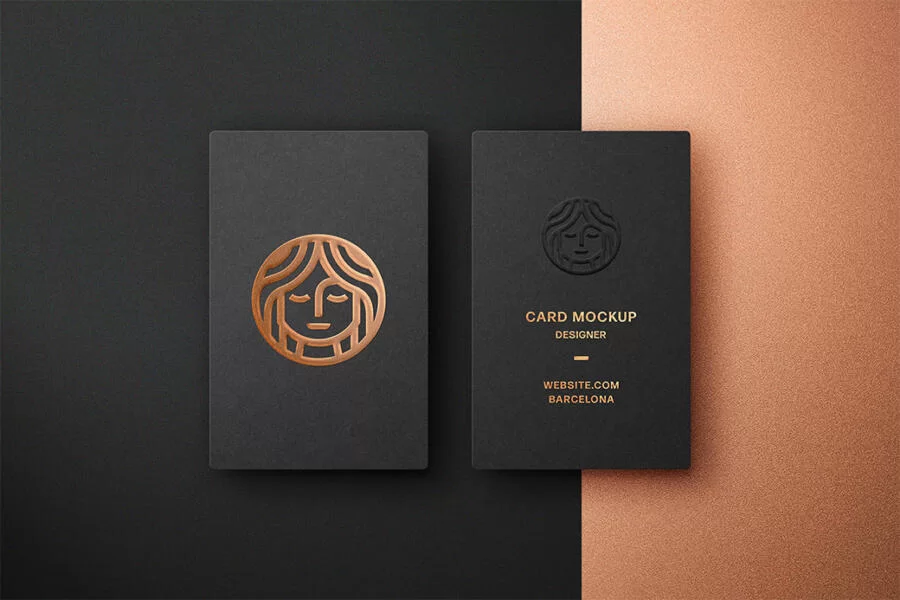 Foil Embrossing Business Card Free Mockup