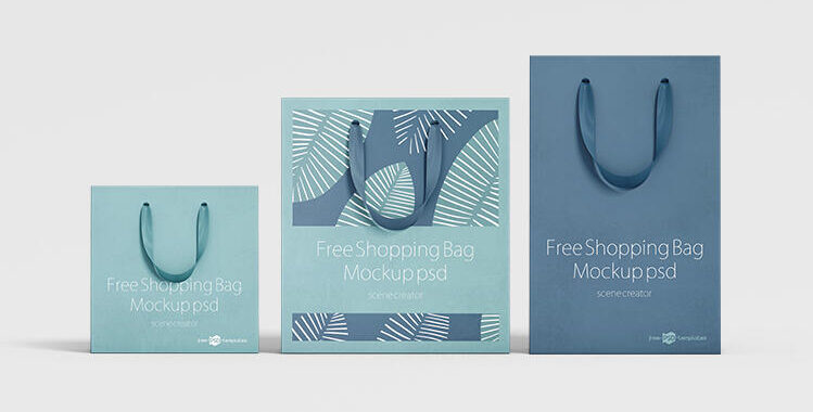 Free Paper Shopping Bag Mockup Set