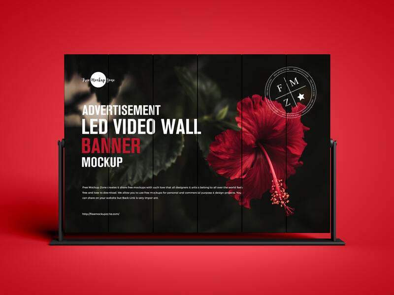 LED Video Wall Banner Free Mockup