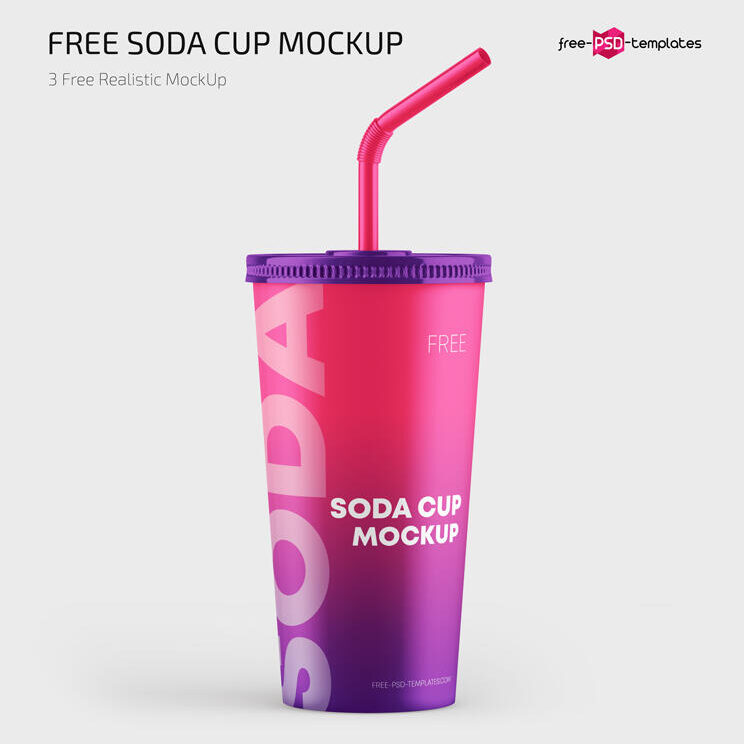Paper Soda Cup Free Mockup Set
