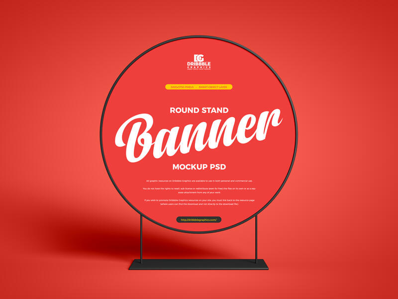 Round Stand Banner Free Mockup