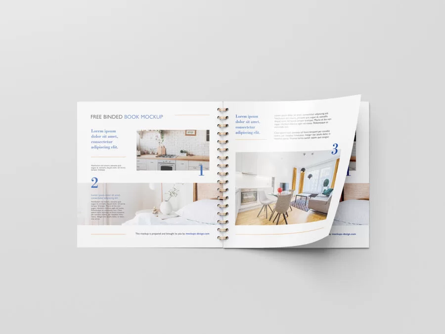 Square Binded Brochure Free Mockup