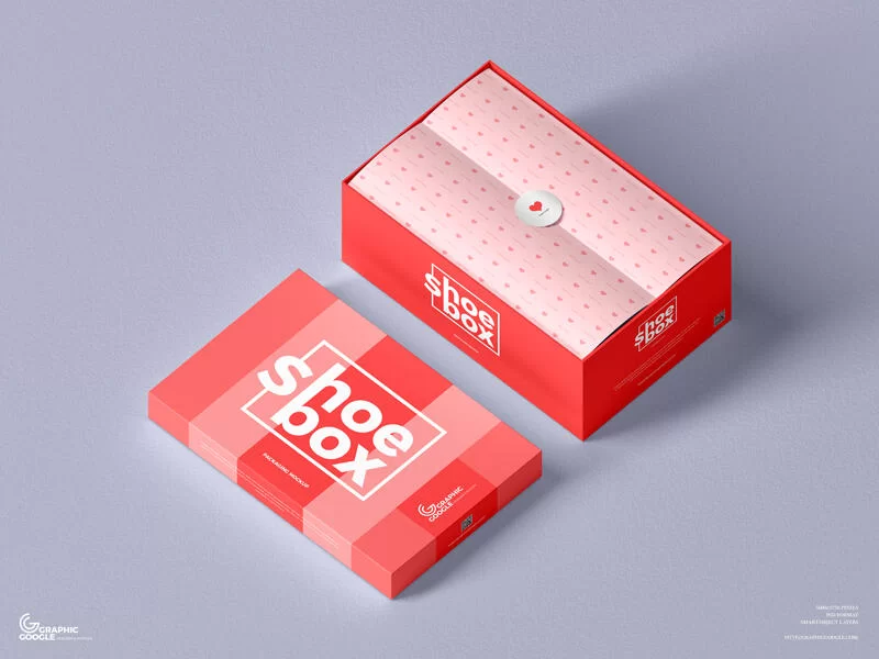 Free Shoe Box Packaging Mockup (PSD)