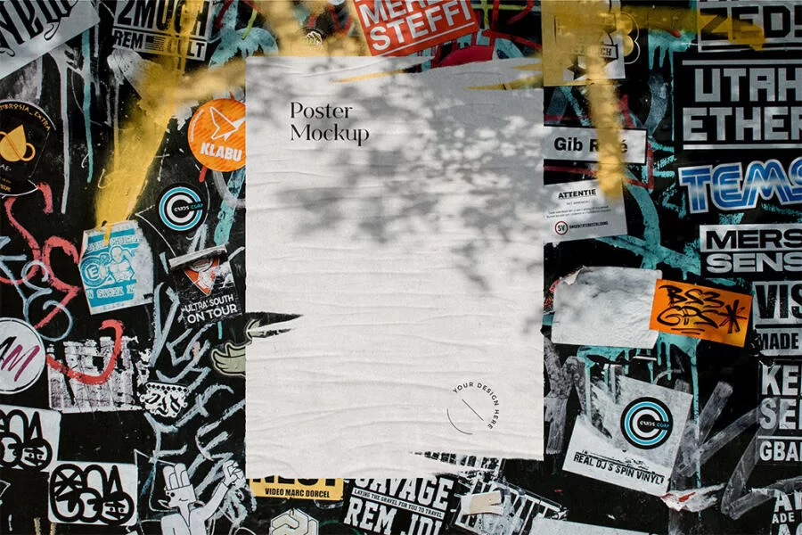 Free Torn Poster Mockup Scenes
